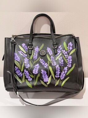 Tommy Hilfiger Black Leather Satchel